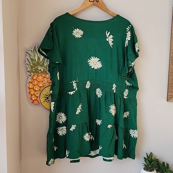 Torrid - Super Soft Tie Front Keyhole Babydoll Top in "Green Jacket" - Picture 5 of 12